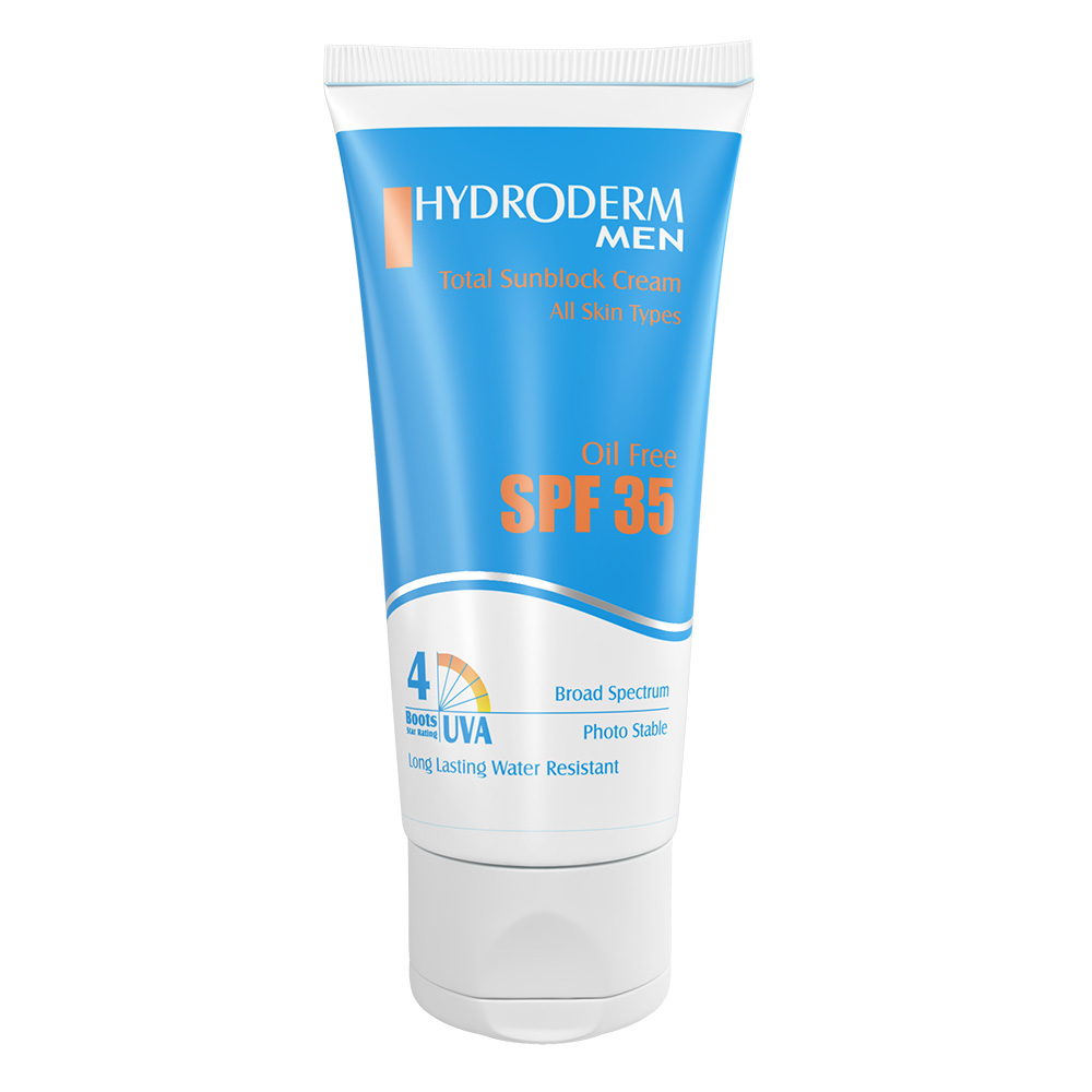 کرم ضد آفتاب فاقد چربی آقایان هیدرودرم با SPF35 حجم 50 میل